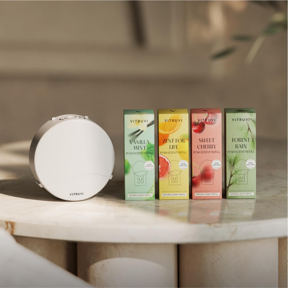 Vitruvi Forest Rain Scent Refill for Push Plug-In Diffuser – Refreshing Plug-In Scent Blend with Fir, Cedarwood and zesty Petitgrain – For Use with Vitruvi Push Diffuser Only | 0.5 Fl Oz (Pack of 1)