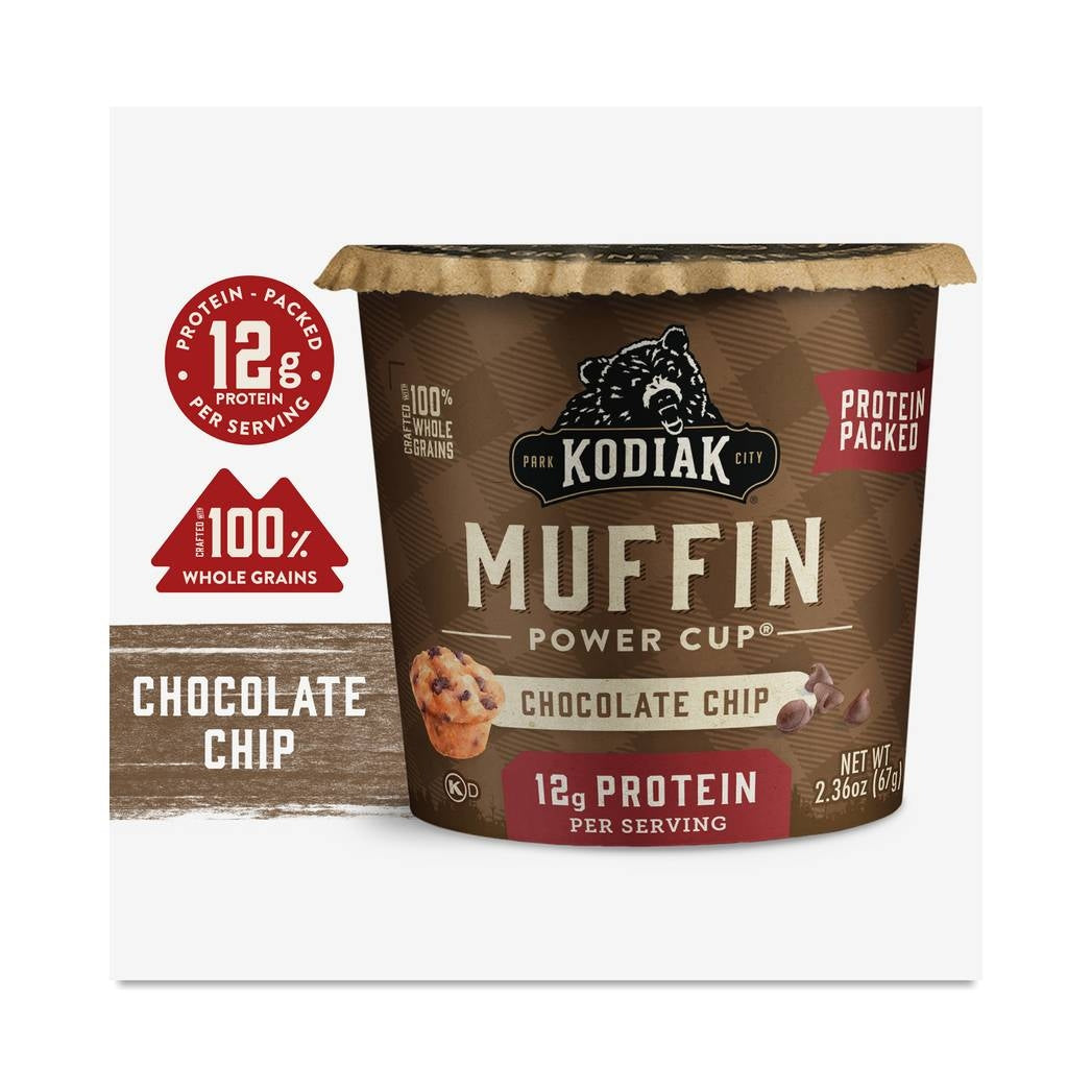 (Pack of 6) Muffin Power Cup, Chocolate Chip Kodiak