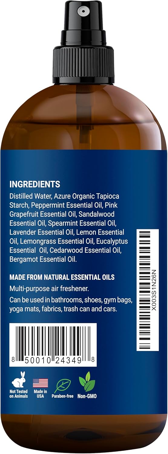 Minty Eucalyptus Toilet Spray 8 fl oz - Bathroom Air Freshener Spray and Travel Size - Eucalyptus, Mint, and Citrus - Nexon Botanics