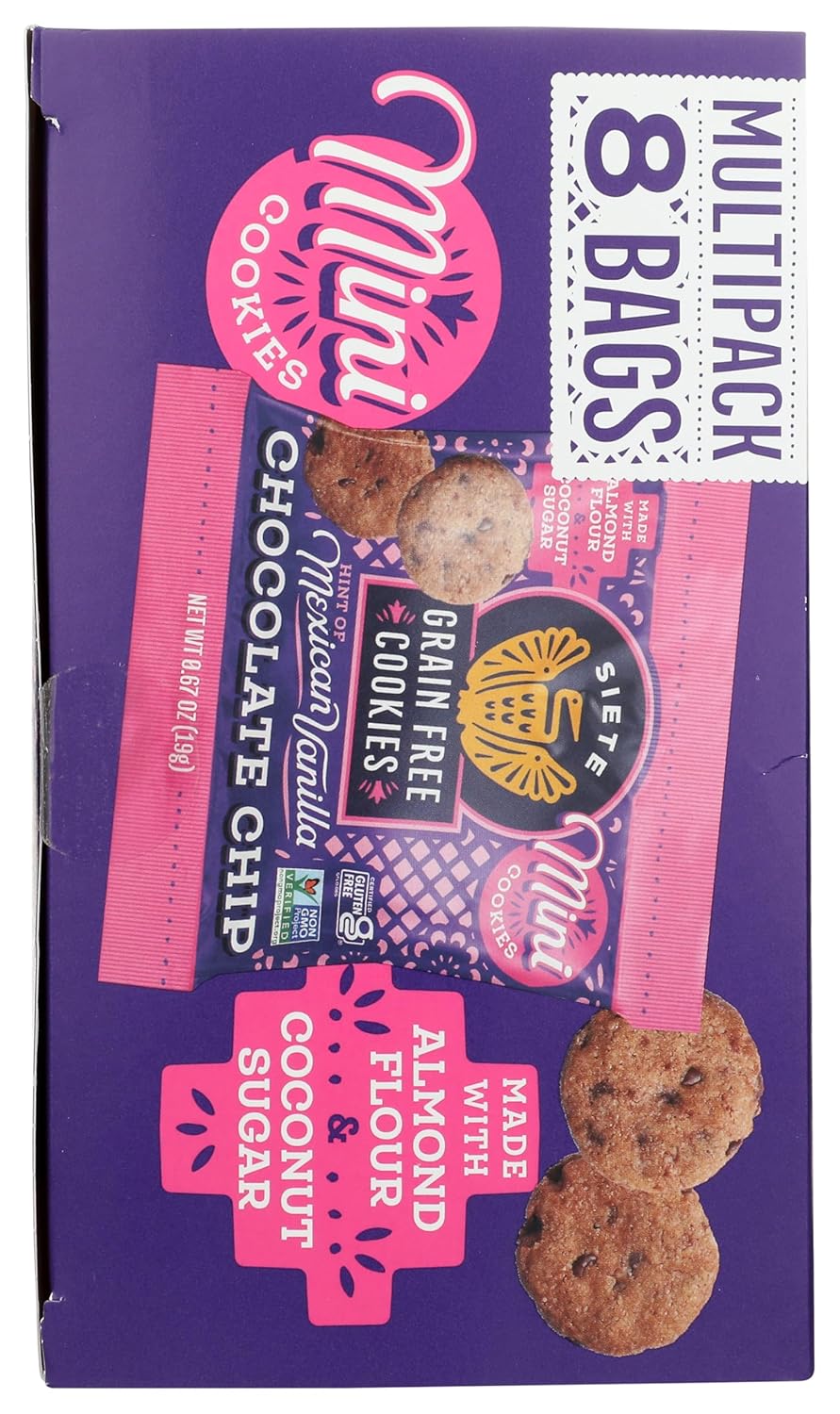 Siete Family Foods Mini Chocolate Chip Cookies, 5.36 Oz