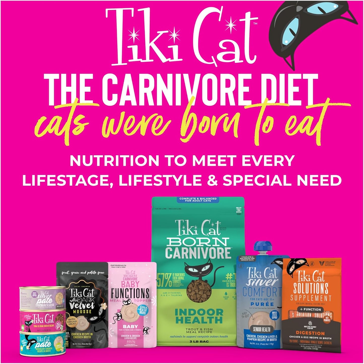 Tiki Cat Solutions Supplements Digestion Mousse, Chicken & Egg in Broth, Formulated to Support Healthy Digestion, Functional Cat Food Supplement, 5.6 oz. Pouch (Pack of 20)