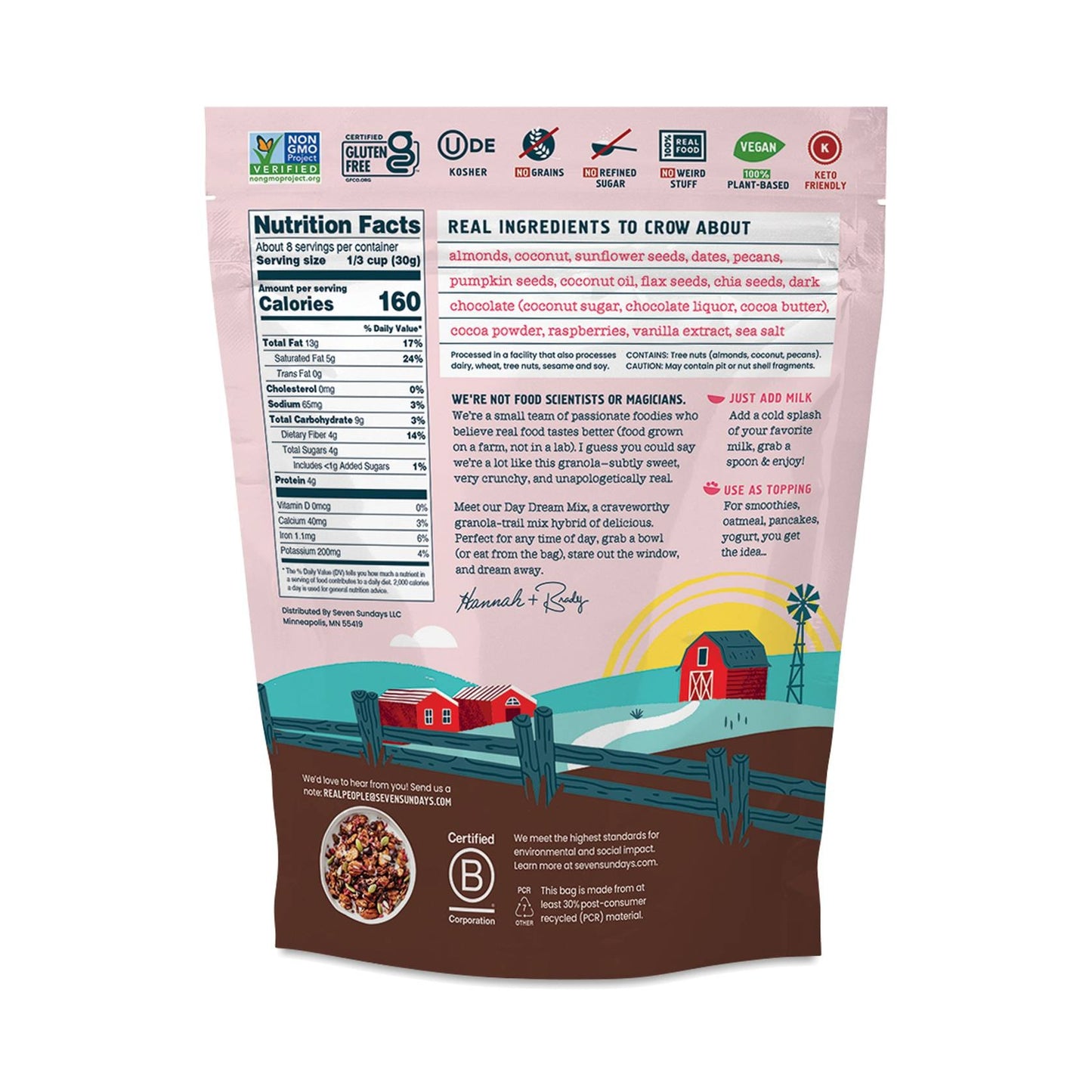 Seven Sundays Nut Granola, Day Dream Chocolate Raspberry