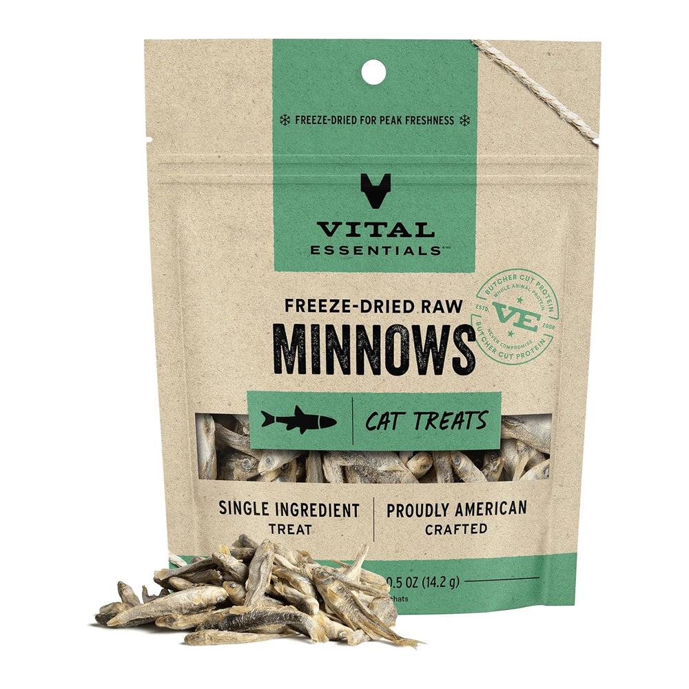 Vital Essentials Freeze Dried Raw Cat Treats, Minnows Treats, 0.5 oz
