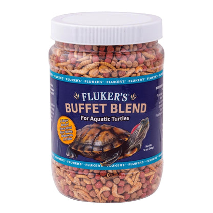 Fluker's Flukers 70131 Buffet Blend Aquatic Formula Turtle Food, 12oz