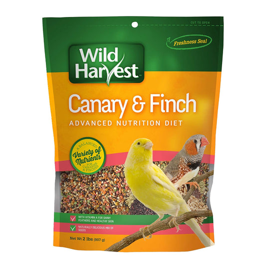 Wild Harvest Advanced Nutrition Diet Canary & Finch, Naturally Delicious Seed Mix With Vitamin A, 2 Pounds
