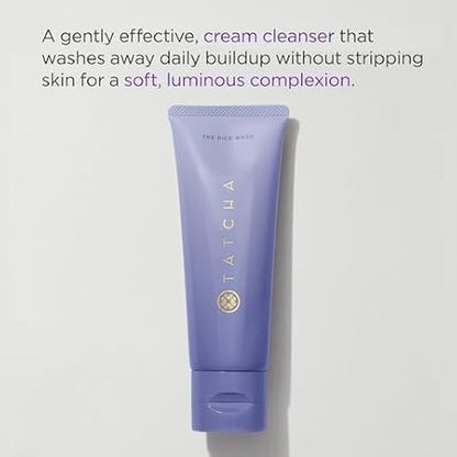 TATCHA The Rice Wash, Travel-Sized | Soft Cream Facial Cleanser - Wash Away Buildup Without Stripping Skin For A Soft, Luminous Complexion | 50 ml/ 1.7 fl. oz.