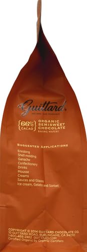 Guittard, Organic 66% Chocolate Baking Wafers, 12 Ounce