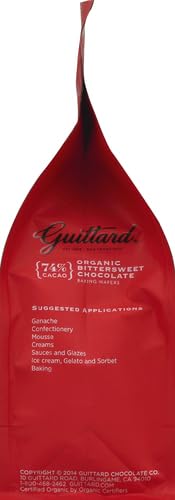 Guittard, Organic 74% Chocolate Baking Wafers, 12 Ounce
