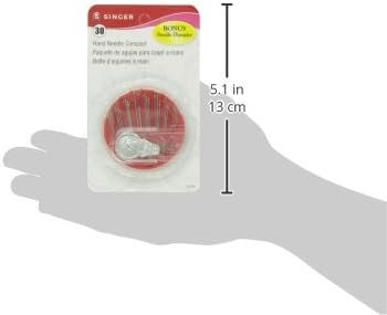 SINGER 07370 Hand Sewing Needles in Compact with Needle Threader, Assorted Sizes, 30-Count,