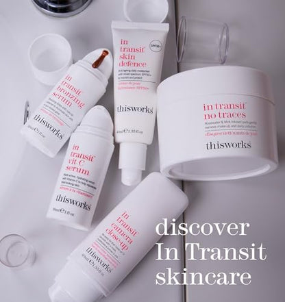 This Works - In Transit No Traces Cleansing Pads, Rosewater & Mint Infused Facial Wipes, Gentle Make-Up Remover (80 pads)