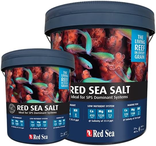 Red Sea Reef Salt Mix Large Bucket - Makes 175 Gallons Complete Marine Saltwater Aquarium Advanced Formula Optimal Coral Health & Stability