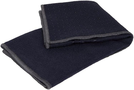 Manduka Yogitoes Yoga Hand Towel - 16" | Moisture Activated Grip | Patented Silicone Nubs | Highly Absorbent, Durable & Easy Care | Compact Size for Hot Yoga, Pilates | 16 x 24 Inches | Midnight