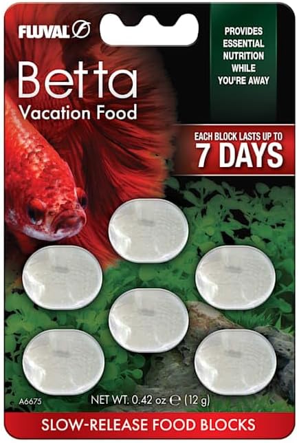Fluval Betta Vacation Feeding Block – Slow Release Fish Food for Betta Fish – Weekend & Short Trip Automatic Feeding Solution – Easy No-Mess Aquarium Food Block