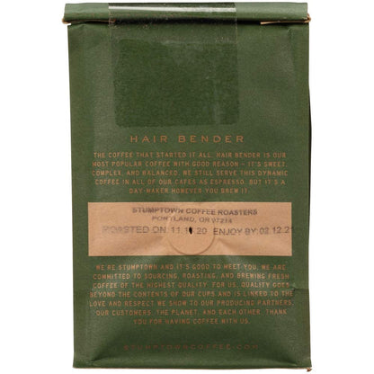 Stumptown Coffee Roasters, Medium Roast Ground Coffee - Hair Bender 12 Ounce Bag, Flavor Notes of Citrus and Dark Chocolate (Pack of 2)