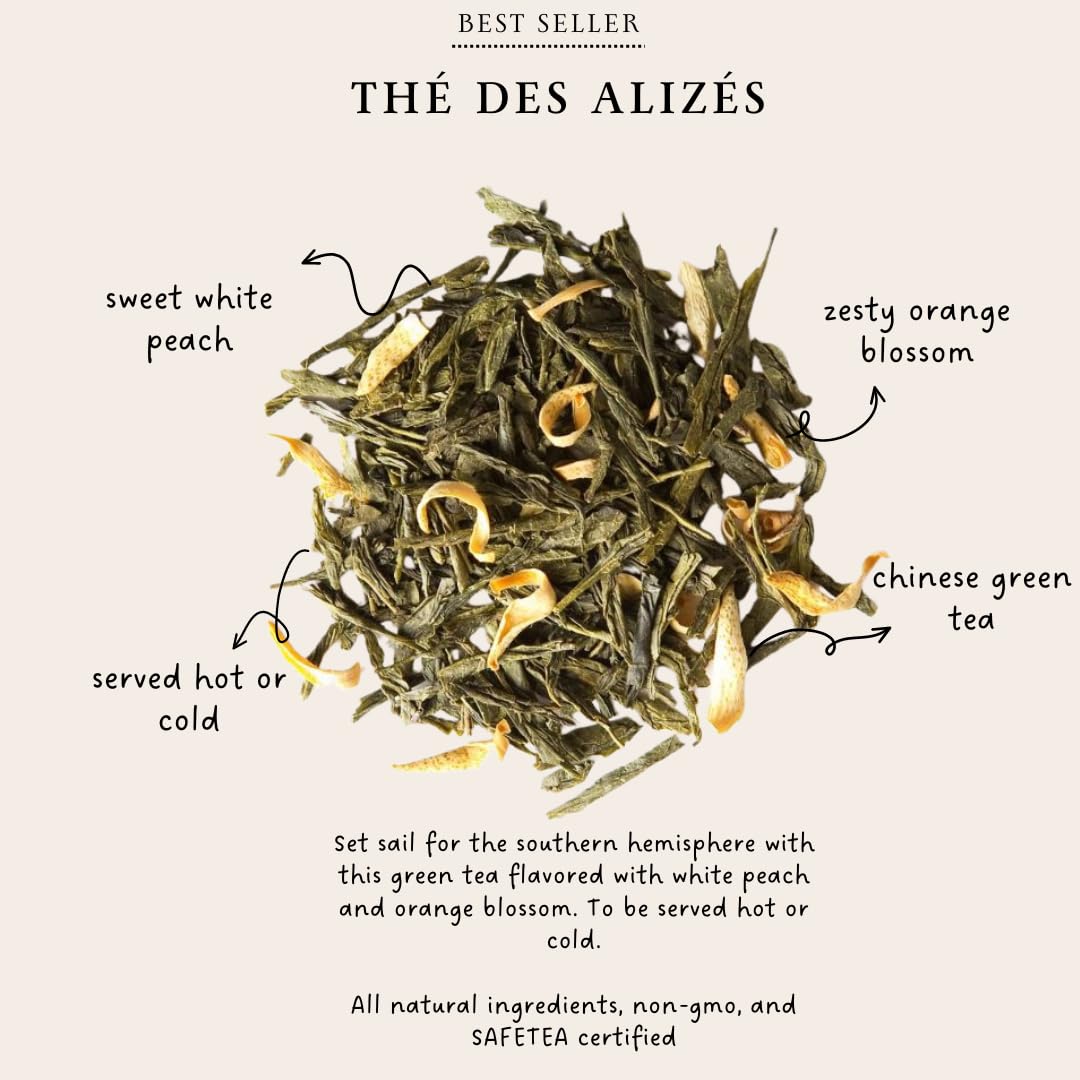 Palais des Thés - 2-Pack Premium Loose Leaf Floral Green Tea Bundle - Alizes Winds Tea & Hammam Tea - 7oz Total