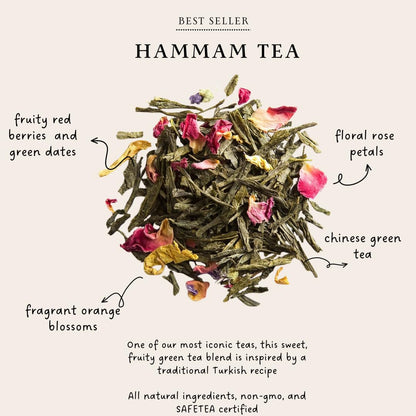 Palais des Thés - 2-Pack Premium Loose Leaf Floral Green Tea Bundle - Alizes Winds Tea & Hammam Tea - 7oz Total