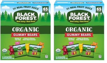 Black Forest Organic Gummy Bears Candy, 0.8 Ounce Pouches (65 Count)