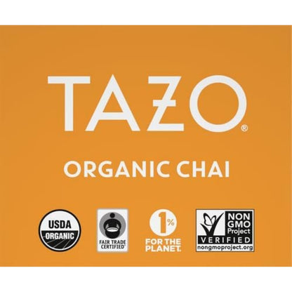 TAZO Organic Chai Black Tea Bags, Chai Tea, 96 Total Tea Bags (16ct - Pack of 6)