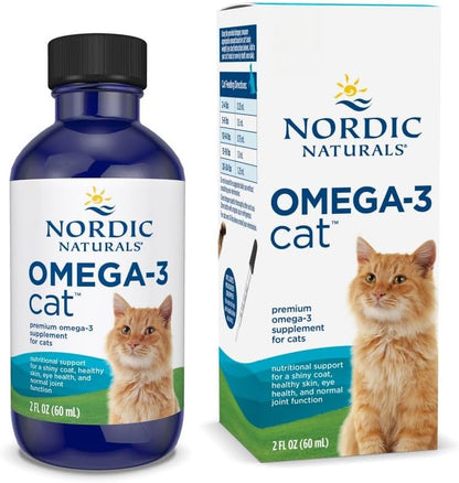 Nordic Naturals Omega-3 Cat, Unflavored - 2 oz - 304 mg Omega-3 Per One mL - Fish Oil for Cats with EPA & DHA - Promotes Heart, Skin, Coat, & Immune Health - Non-GMO