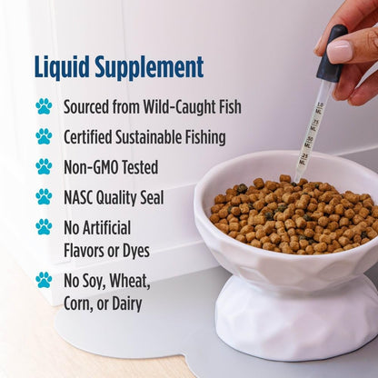 Nordic Naturals Omega-3 Cat, Unflavored - 2 oz - 304 mg Omega-3 Per One mL - Fish Oil for Cats with EPA & DHA - Promotes Heart, Skin, Coat, & Immune Health - Non-GMO