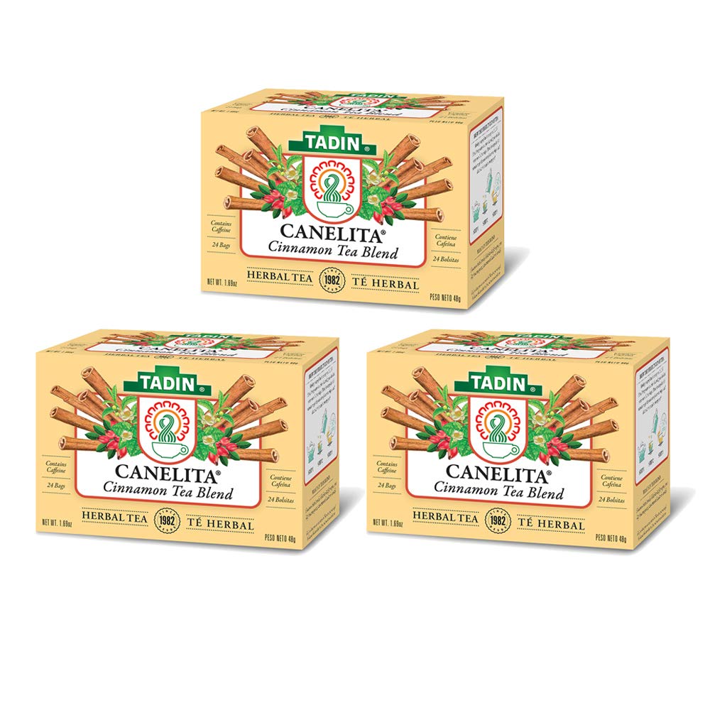 Tadin Canelita Cinnamon Tea Blend, 24 Tea Bags each (Pack of 3)
