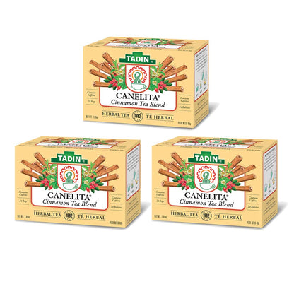 Tadin Canelita Cinnamon Tea Blend, 24 Tea Bags each (Pack of 3)