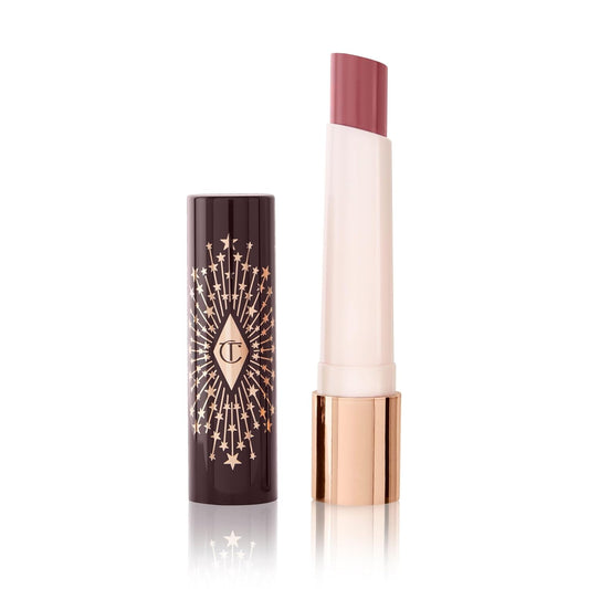 Charlotte Tilbury Hyaluronic Happikiss Lipstick Balm - High-Shine, Hydrating Lipstick Balm with Dewy, Juicy Color - Leaves Lips Fuller-Looking, Plump & Nourished - Pillow Talk