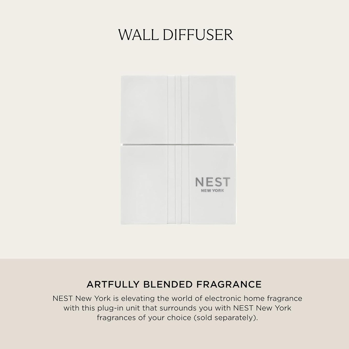 NEST New York Wall Diffuser Device - Up to 30 Days of Continuous Scent - Flame Free - Made in USA