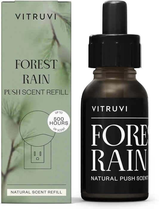 Vitruvi Forest Rain Scent Refill for Push Plug-In Diffuser – Refreshing Plug-In Scent Blend with Fir, Cedarwood and zesty Petitgrain – For Use with Vitruvi Push Diffuser Only | 0.5 Fl Oz (Pack of 1)