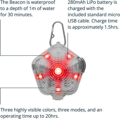 Ruffwear, Beacon Safety Light for Dogs, Clear Lake