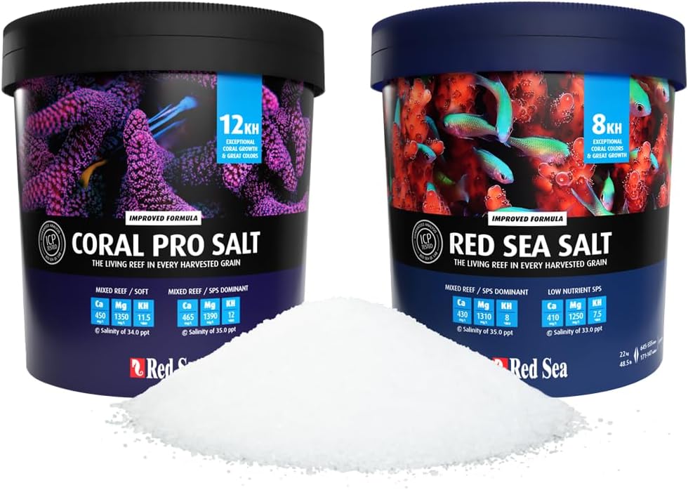Red Sea Reef Salt Mix Large Bucket - Makes 175 Gallons Complete Marine Saltwater Aquarium Advanced Formula Optimal Coral Health & Stability