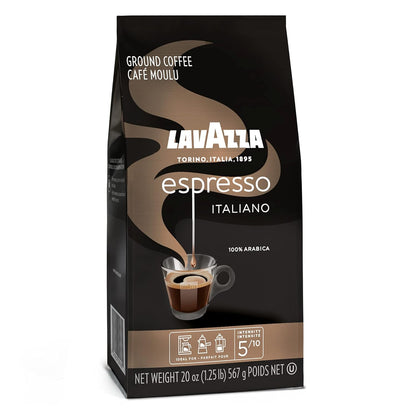 Lavazza Espresso Ground Coffee, Medium Roast, 100% Arabica, 20 oz Bag (Pack of 1)