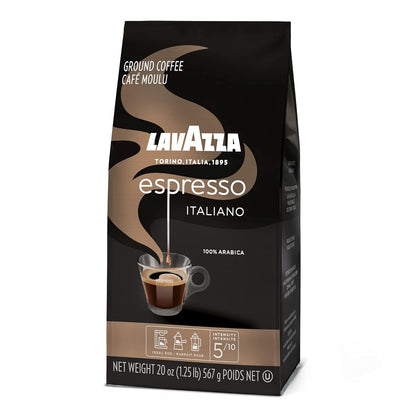 Lavazza Espresso Ground Coffee, Medium Roast, 100% Arabica, 20 oz Bag (Pack of 1)