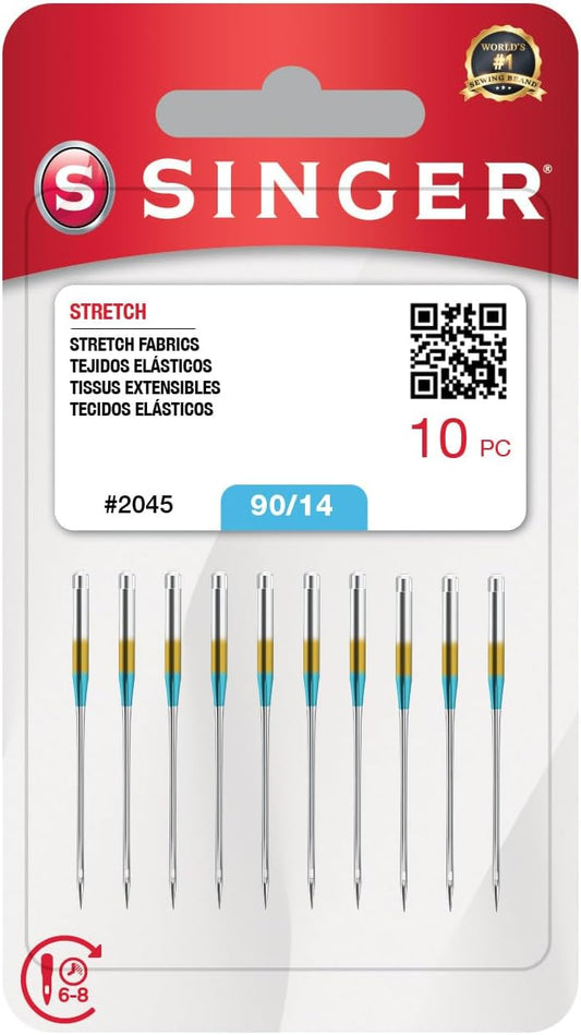 SINGER 10-Pack Stretch 2045 Sewing Machine Needles, Size 90/14