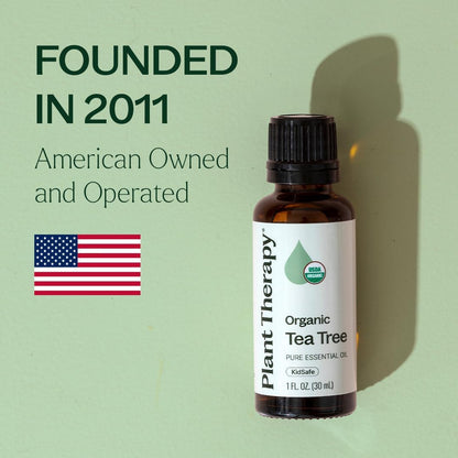 Plant Therapy Organic Tea Tree Oil (Melaleuca) 100% Pure, USDA Certified Organic, Undiluted, Natural Aromatherapy, Therapeutic Grade 30 mL (1 oz)