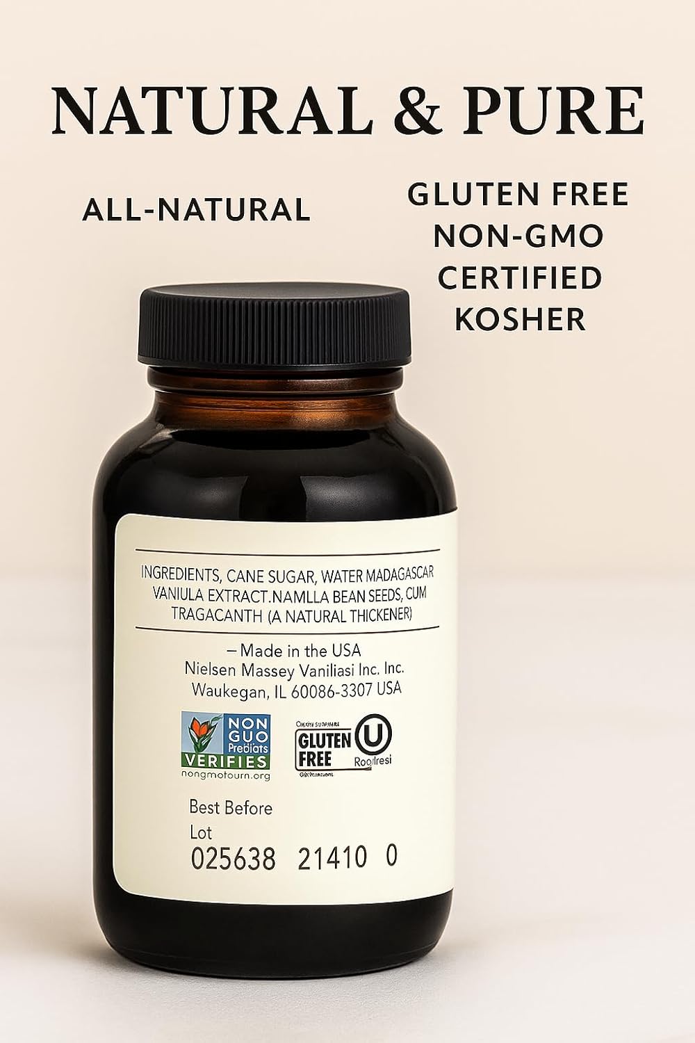 Nielsen-Massey Pure Vanilla Bean Paste, 10 oz | All-Natural, Certified Kosher Premium Baking & Cooking Vanilla with Real Bean Specks | Non-GMO & Gluten-Free