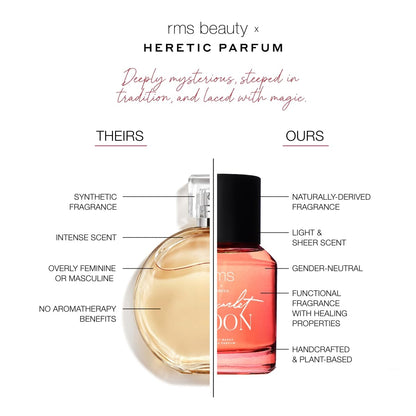 RMS Beauty x Heretic Scarlet Moon Eau De Parfum - Luxury Clean Perfume - Natural Citrus & Woodsy Unisex Fragrance with Hinoki - 1.7 fl oz