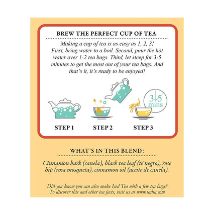 Tadin Canelita Cinnamon Tea Blend, 24 Tea Bags each (Pack of 3)