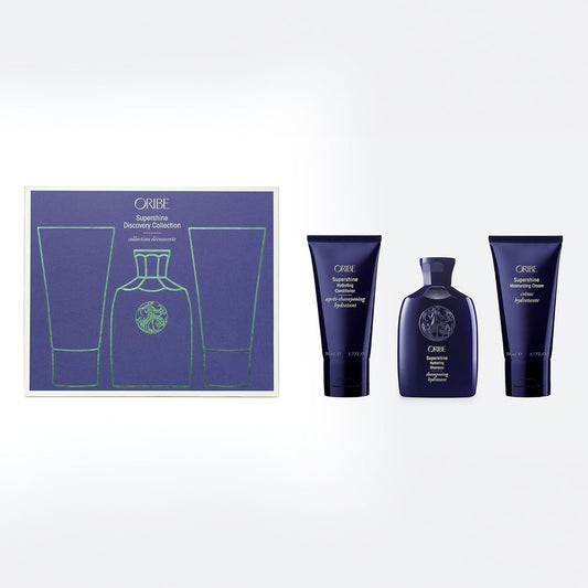 Oribe Supershine Discovery Travel Set - Hydrates Dry Hair, Adds Shine & Smooths Frizz - For All Hair Types - Hydrating Shampoo (2.5 oz), Conditioner (1.7 oz) & Styling Cream (1.7 oz)