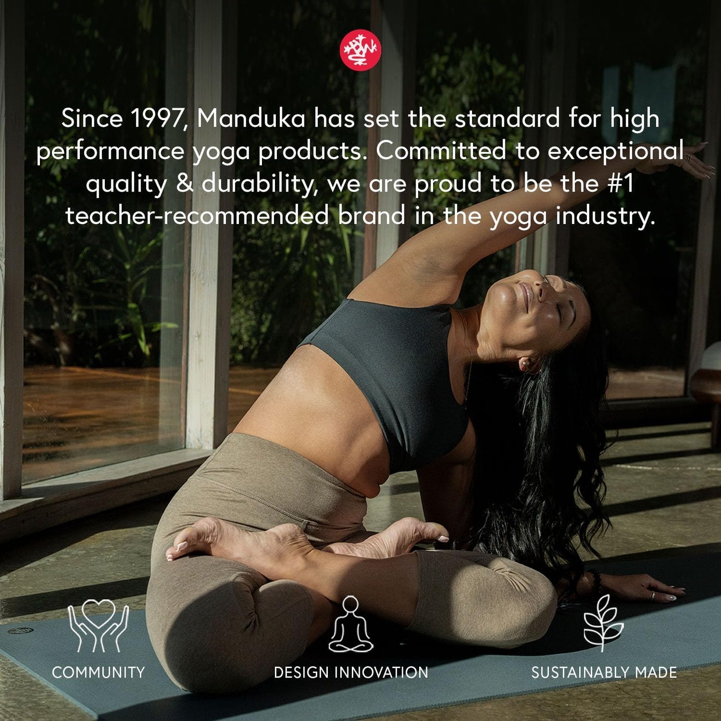 Manduka Yoga Wool Blanket - Yoga Prop and Accessory, Roll, Fold, Stack to Support, Made of Wool, 60 Inch (152cm), Sediment Grey