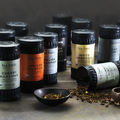 Tea Forte Ginger Lemongrass Premium Organic Loose Leaf Caffeine-Free Herbal Tea Blend Canister, Makes 35-50 Cups
