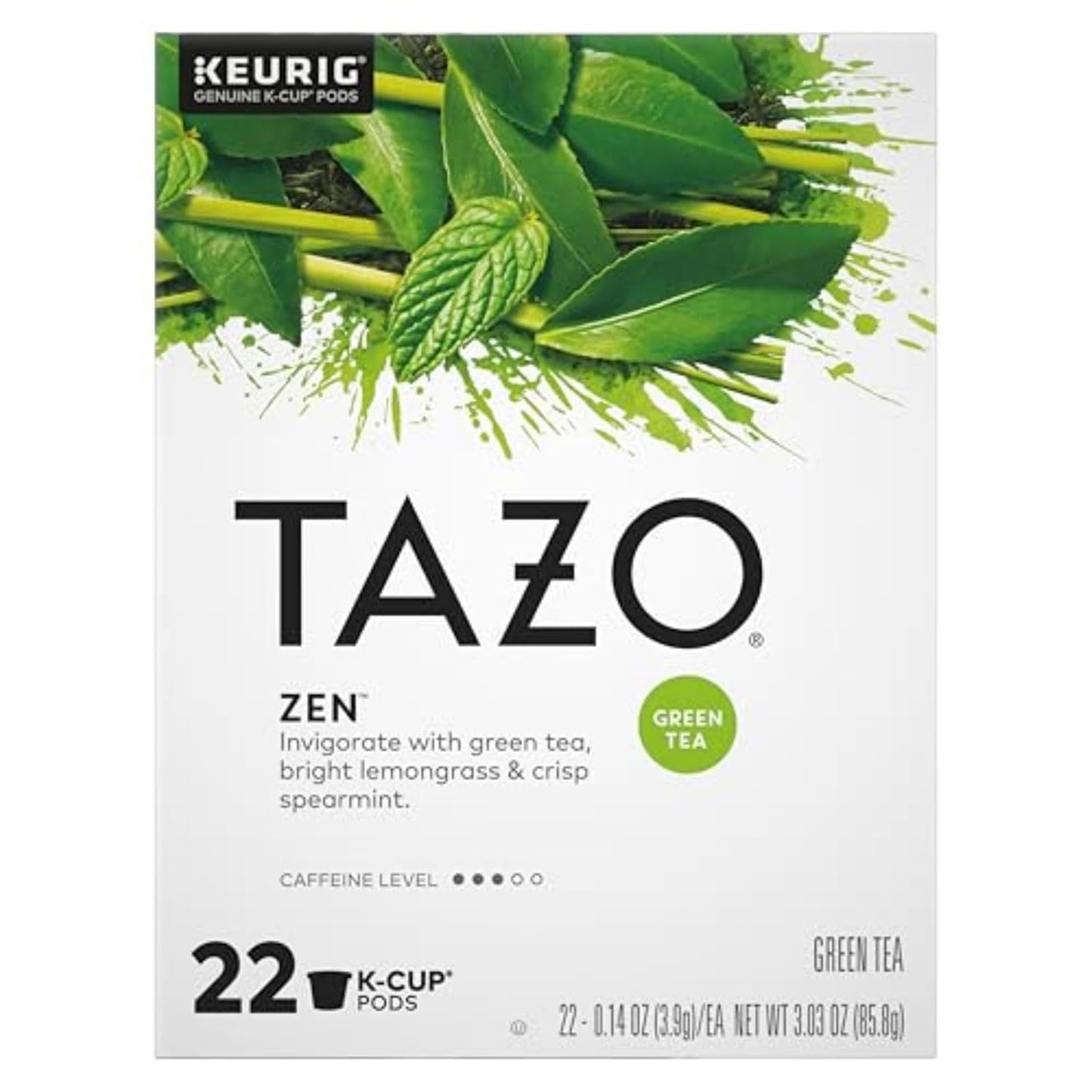 TAZO Zen Green Tea K-Cups, Green Tea Zen for Health and Wellness, 22 Pods