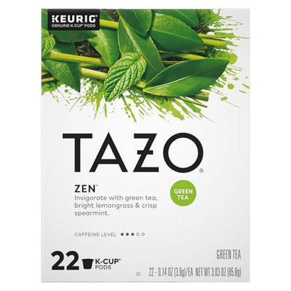 TAZO Zen Green Tea K-Cups, Green Tea Zen for Health and Wellness, 22 Pods