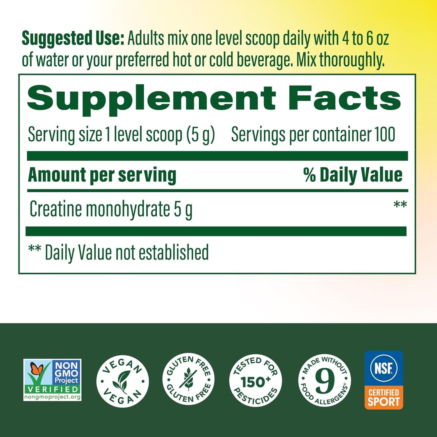 MegaFood Micronized Creatine Monohydrate Powder - Unflavored Post & Pre Workout Powder for Men & Women - Cognitive & Exercise Performance Support - NSF Certified for Sport- 500 Grams, 100 Servings