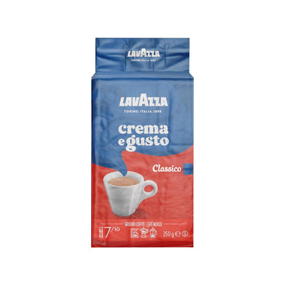 Lavazza Crema e Gusto Ground Coffee, Medium Roast, Arabica and Robusta Blend, 8.8 oz Brick (Pack of 4)