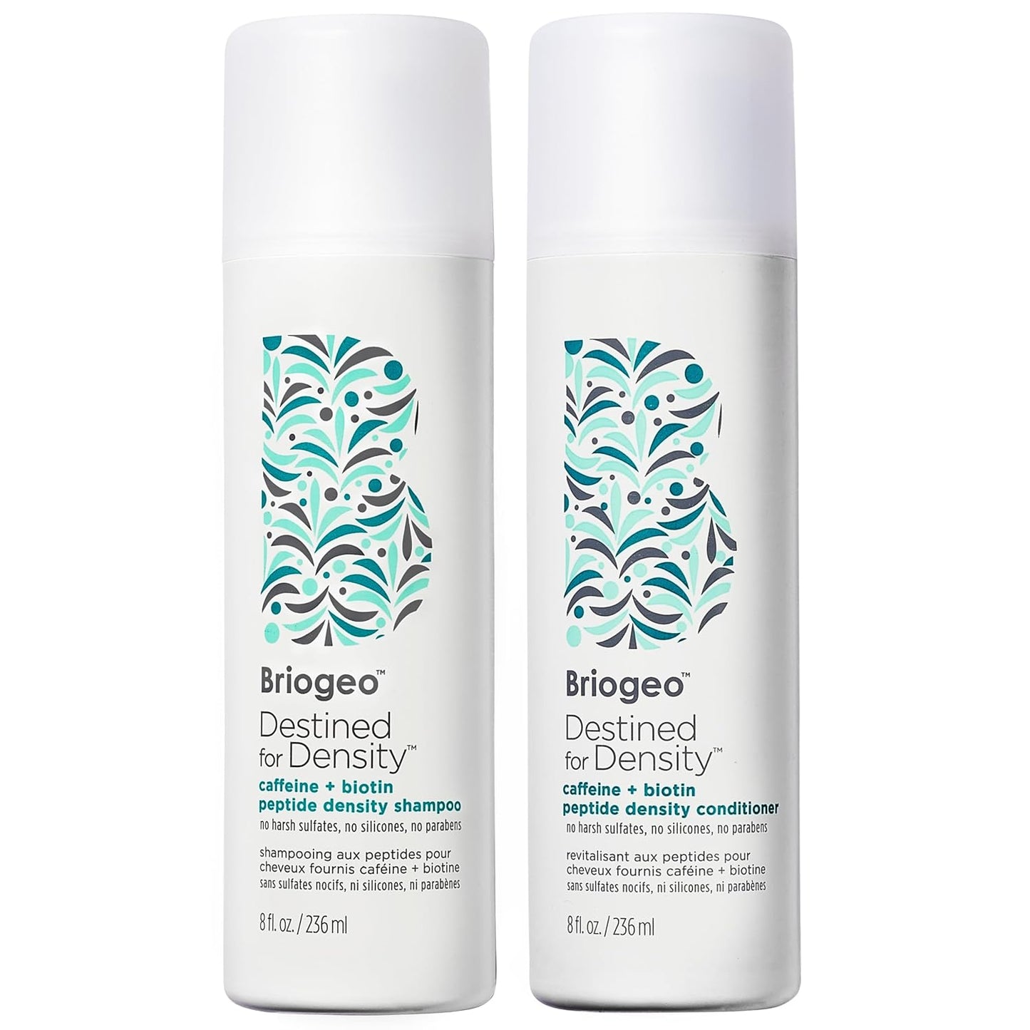 Briogeo Destined for Density Caffeine + Biotin Peptide Density Shampoo & Conditioner Duo | Increases Hair Thickness and Volume for Fine or Thinning Hair | Sulfate-Free | Vegan & Cruelty-Free
