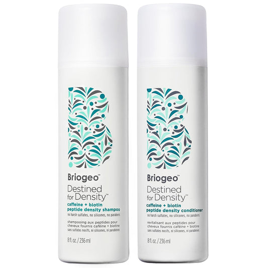 Briogeo Destined for Density Caffeine + Biotin Peptide Density Shampoo & Conditioner Duo | Increases Hair Thickness and Volume for Fine or Thinning Hair | Sulfate-Free | Vegan & Cruelty-Free