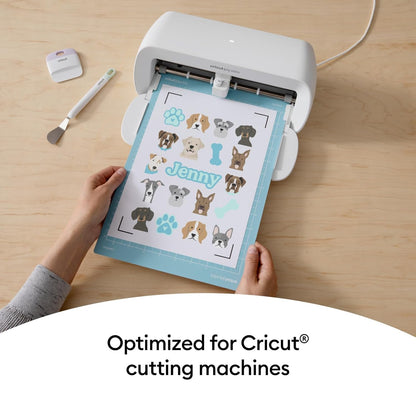 Cricut Waterproof Sticker Paper (20 White Sheets, 8.5x11), Printable Stickers For Inkjet Printer - Works with Joy Xtra, Explore, & Maker Machines