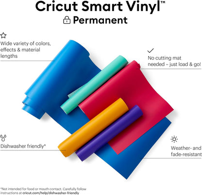 Cricut Smart Permanent Vinyl, White, 3-Pack of 3ft Rolls (13"x36") Adhesive Craft Vinyl - Matless Cutting for cuts up to 12ft with Maker 3 / Explore 3 Machines