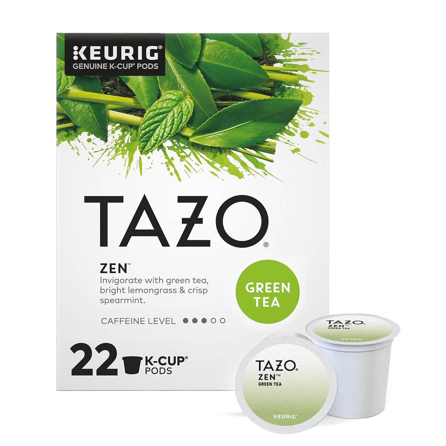 TAZO Zen Green Tea K-Cups, Green Tea Zen for Health and Wellness, 22 Pods